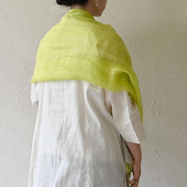 オーガニックコットン＆リネン手織りストール