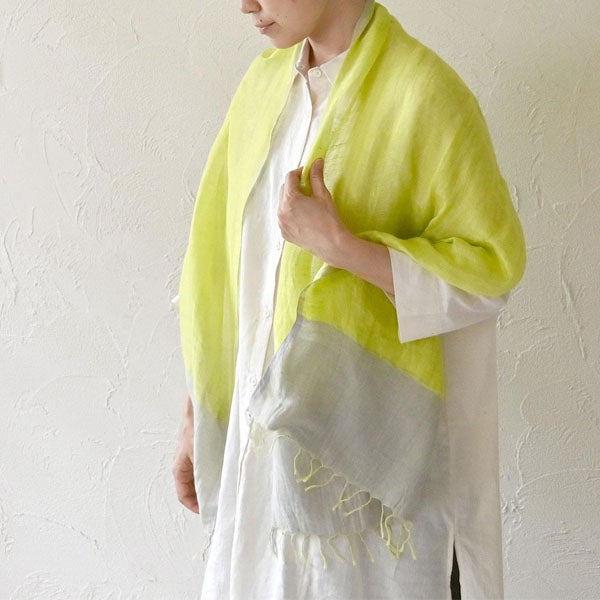 オーガニックコットン＆リネン手織りストール