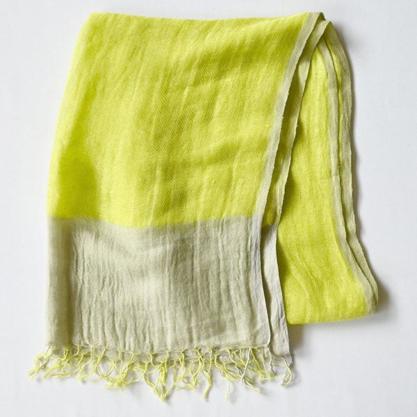 オーガニックコットン＆リネン手織りストール