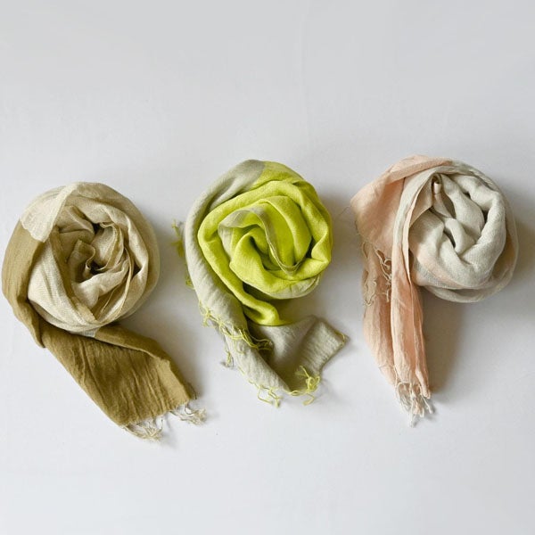 オーガニックコットン＆リネン手織りストール