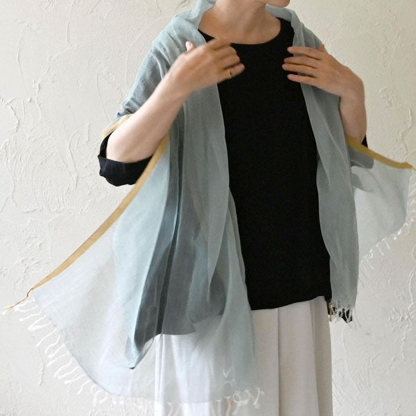 オーガニックコットン 手織りフワリストール