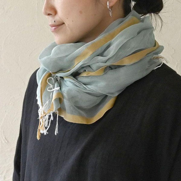 オーガニックコットン 手織りフワリストール