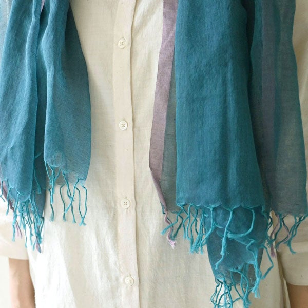 オーガニックコットン 手織りフワリストール