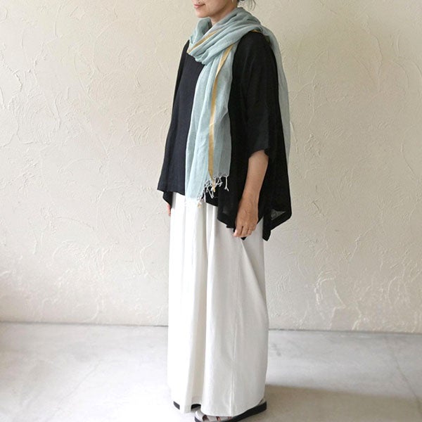 オーガニックコットン 手織りフワリストール