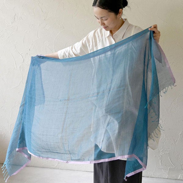 オーガニックコットン 手織りフワリストール