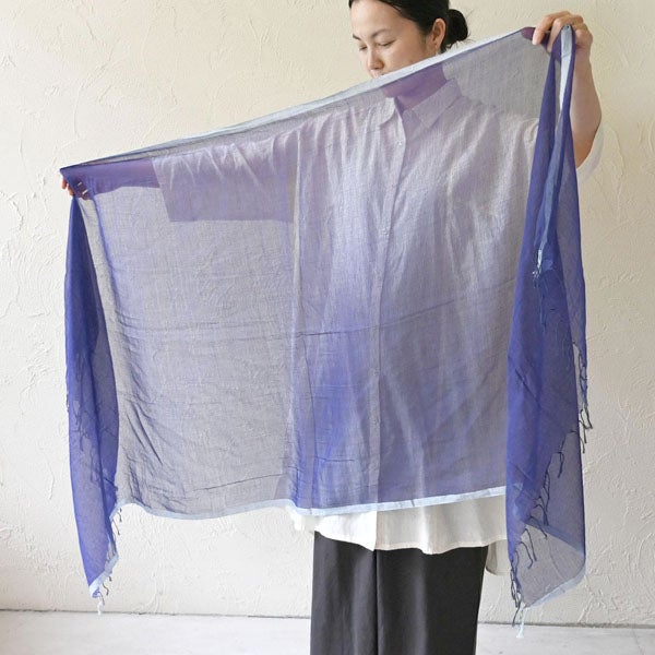 オーガニックコットン 手織りフワリストール