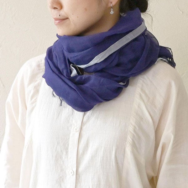 オーガニックコットン 手織りフワリストール