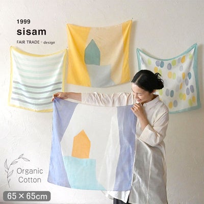 オーガニックコットン 手織り ラクガキスカーフ