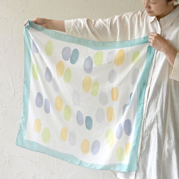 オーガニックコットン 手織り ラクガキスカーフ