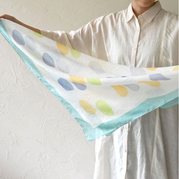 オーガニックコットン 手織り ラクガキスカーフ