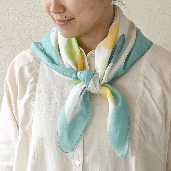 オーガニックコットン 手織り ラクガキスカーフ