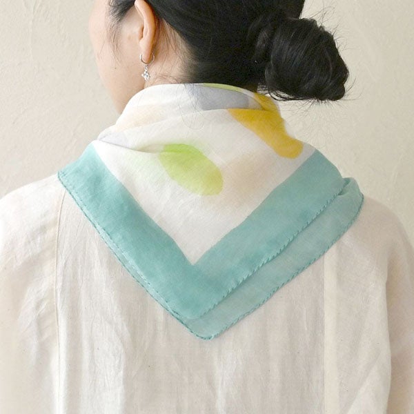 オーガニックコットン 手織り ラクガキスカーフ