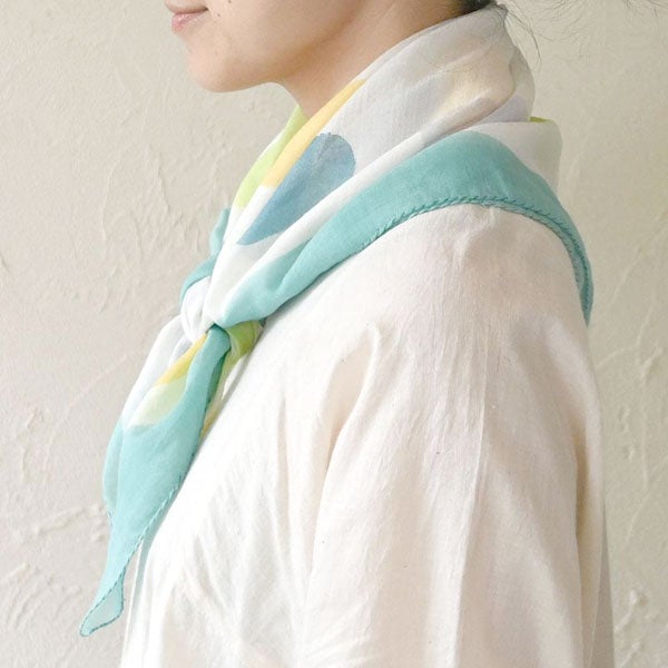 オーガニックコットン 手織り ラクガキスカーフ