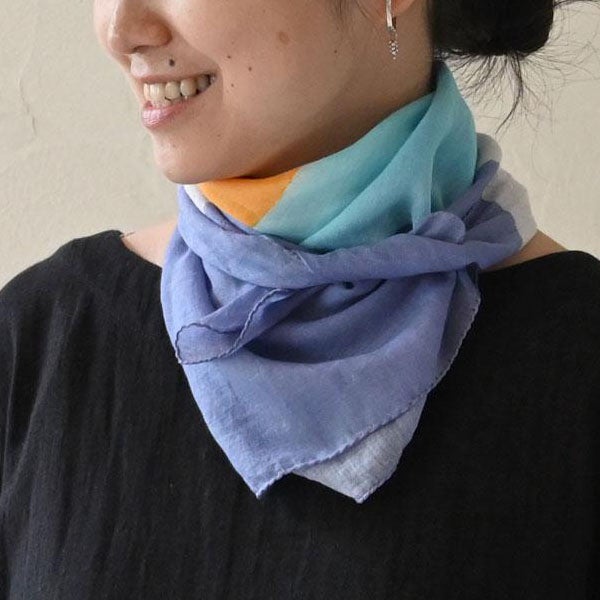 オーガニックコットン 手織り ラクガキスカーフ