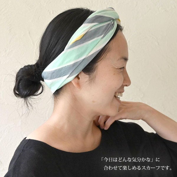 オーガニックコットン 手織り ラクガキスカーフ