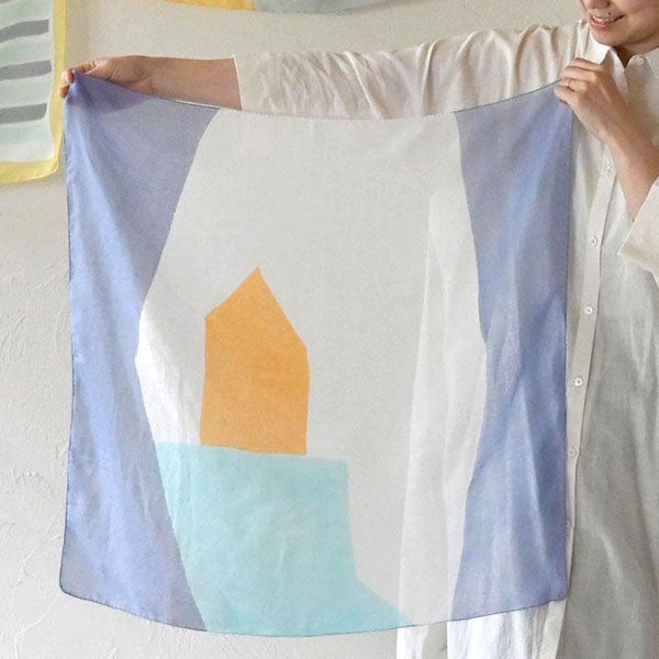 オーガニックコットン 手織り ラクガキスカーフ