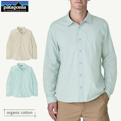 オーガニックコットン メンズ・ロングスリーブ・サンライズ・ストリーム・シャツ