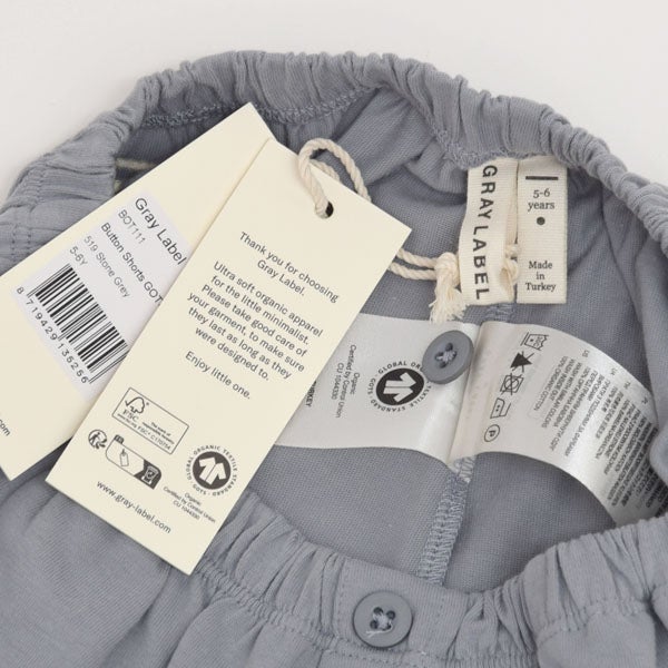 オーガニックコットン ボタン付きショートパンツ