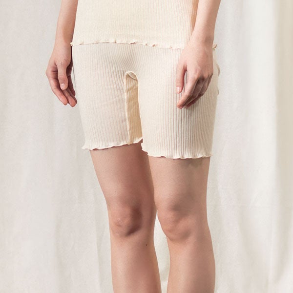オーガニックコットン リブ3分丈ショーツ