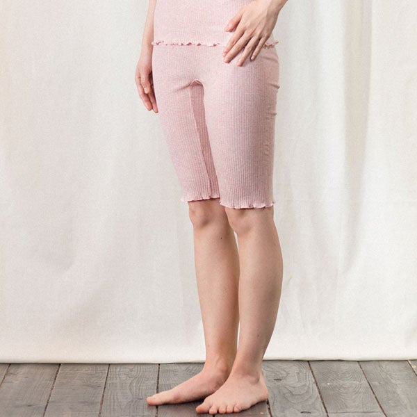 オーガニックコットン リブ5分丈パンツ