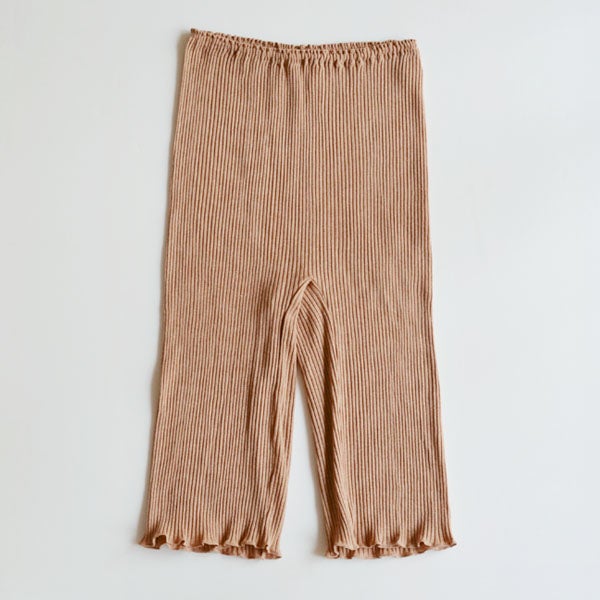 オーガニックコットン リブ5分丈パンツ