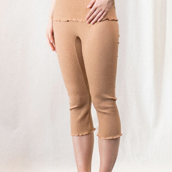 オーガニックコットン リブひざ下パンツ