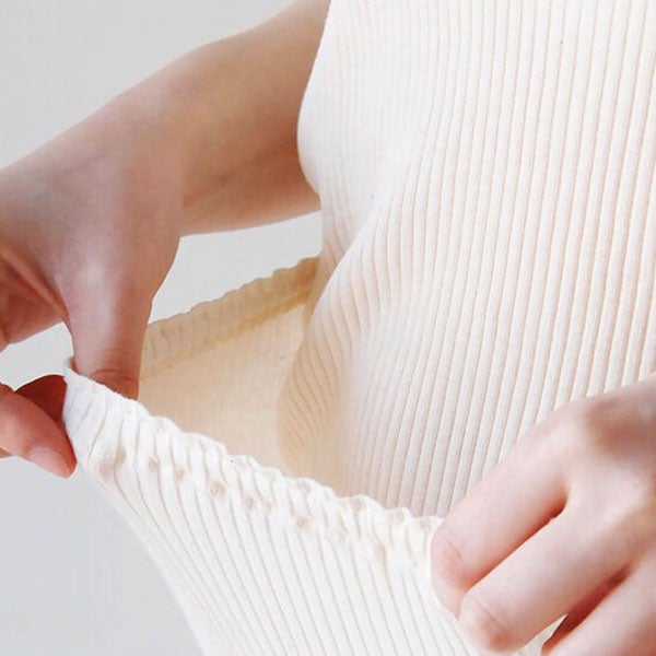 オーガニックコットン リブひざ下パンツ