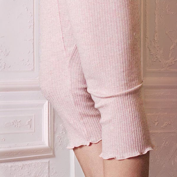 オーガニックコットン リブひざ下パンツ