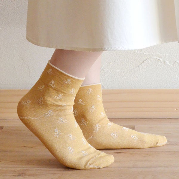 オーガニックコットン やさしいソックス ミモザ
