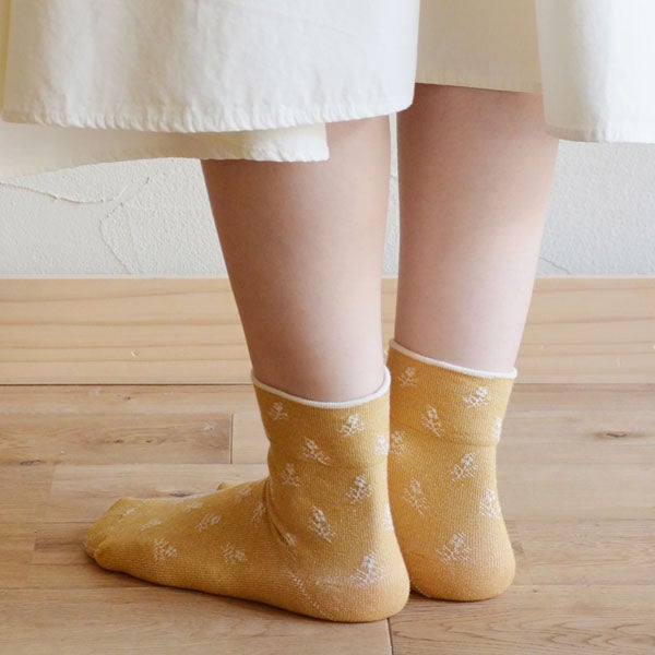 オーガニックコットン やさしいソックス ミモザ