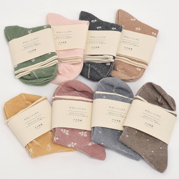 オーガニックコットン やさしいソックス ミモザ