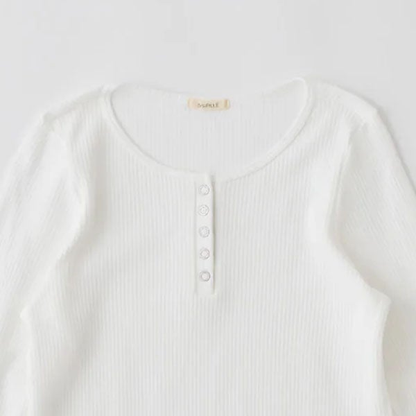 オーガニックコットン ヘンリーネックロングスリーブTシャツ