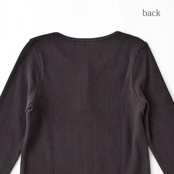 オーガニックコットン ヘンリーネックロングスリーブTシャツ