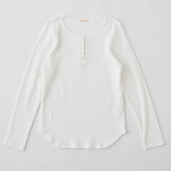 オーガニックコットン ヘンリーネックロングスリーブTシャツ
