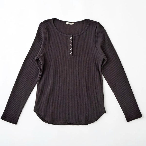 オーガニックコットン ヘンリーネックロングスリーブTシャツ