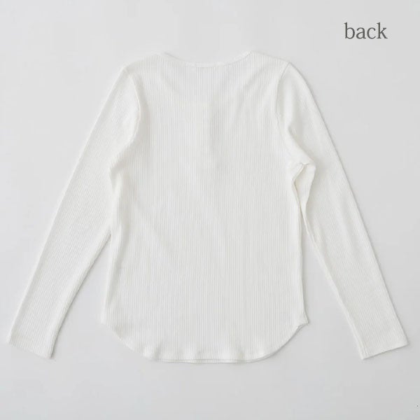 オーガニックコットン ヘンリーネックロングスリーブTシャツ