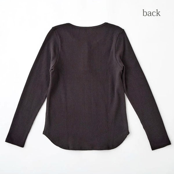 オーガニックコットン ヘンリーネックロングスリーブTシャツ