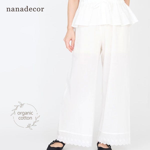 オーガニックコットン クラシックローズ レースパンツ
