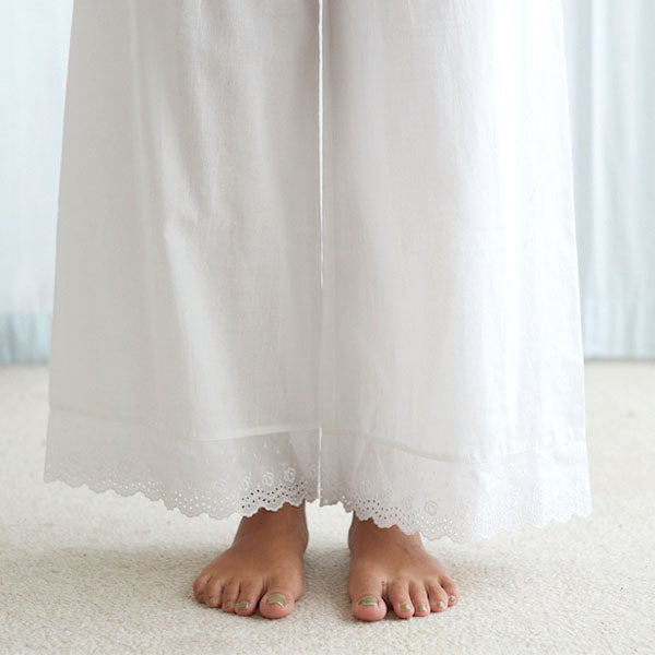 オーガニックコットン クラシックローズ レースパンツ