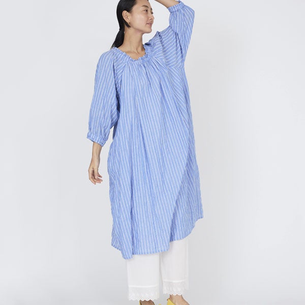 オーガニックコットン ユーカリギャザーワンピース