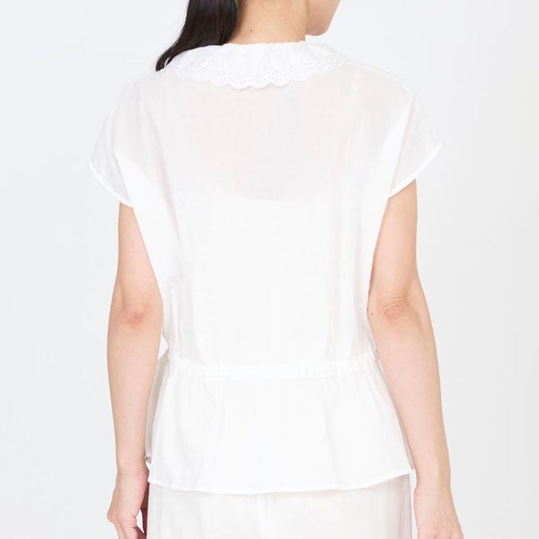 オーガニックコットン クラシックローズレースブラウス
