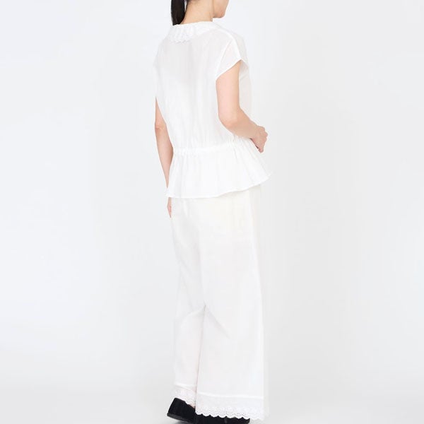 オーガニックコットン クラシックローズレースブラウス