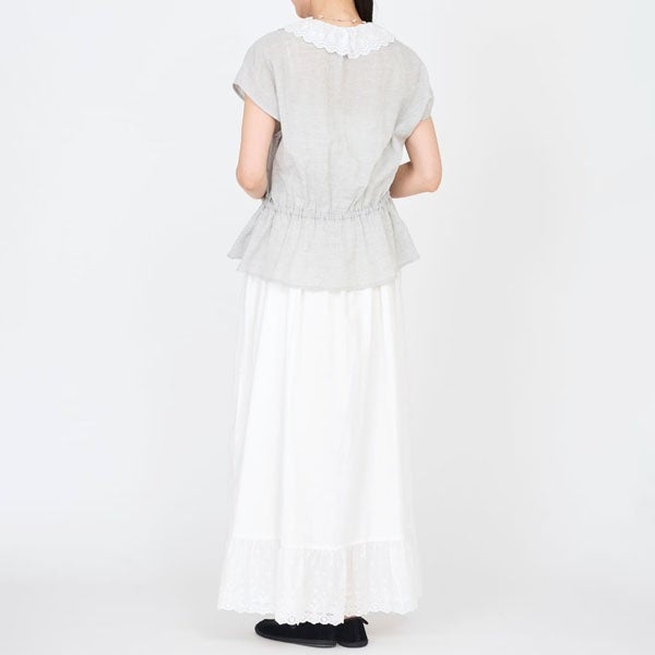 オーガニックコットン クラシックローズレースブラウス