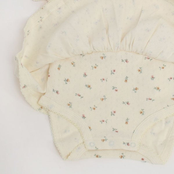 オーガニックコットン ベビーポインテルスカート付き ロンパース(半袖)