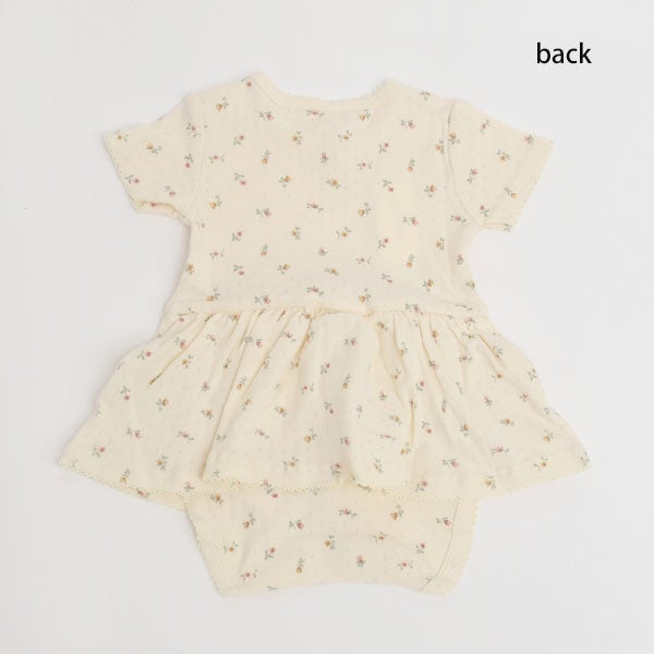 オーガニックコットン ベビーポインテルスカート付き ロンパース(半袖)