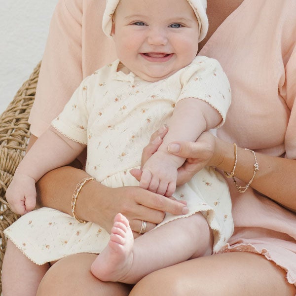 オーガニックコットン ベビーポインテルスカート付き ロンパース(半袖)