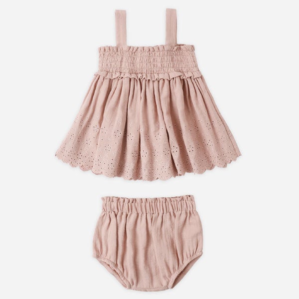 オーガニックコットン ベビーメイ スモックトップ＆ブルマー セット