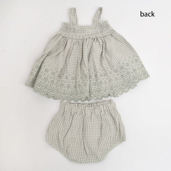 オーガニックコットン ベビーメイ スモックトップ＆ブルマー セット
