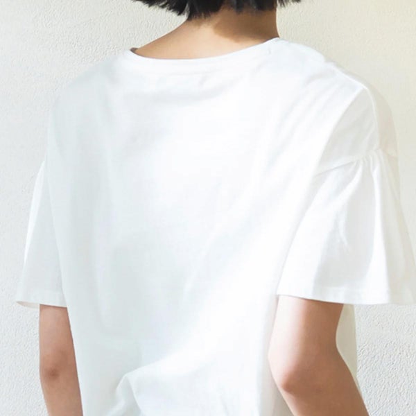 オーガニックコットン 天竺 フレアスリーブトップ