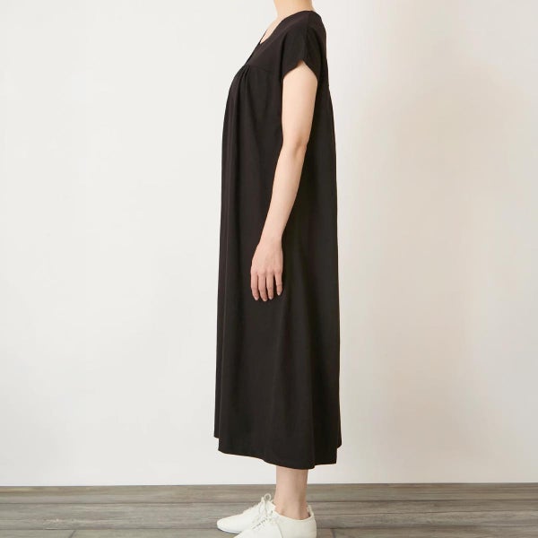 オーガニックコットン スラブ天竺 Vネックワンピース